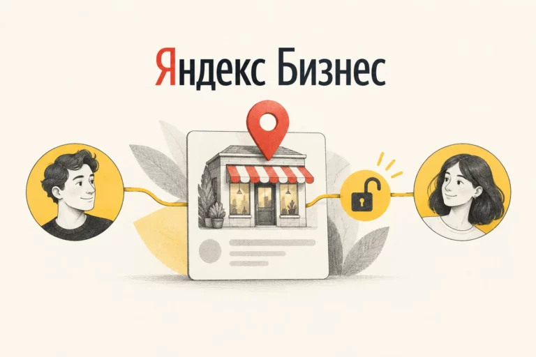 Доступ к карточке компании в Яндекс Бизнесе